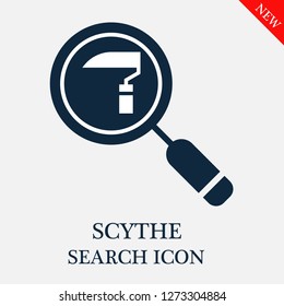 Scythe search icon. Editable Scythe search icon for web or mobile.