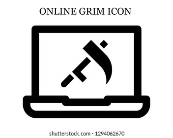 Scythe search icon. Editable Scythe search icon for web or mobile.