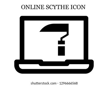 Scythe search icon. Editable Scythe search icon for web or mobile.