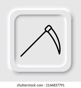 Scythe simple icon. Flat design. Neumorphism design.ai