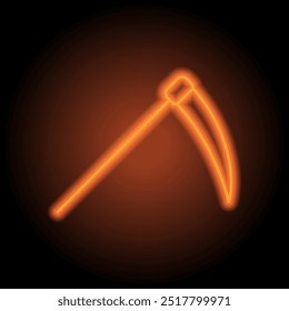 Scannen Sie das einfache Symbol. Flaches Design. Orangefarbenes Neon auf schwarzem Hintergrund.ai