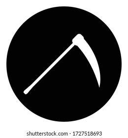 Scythe simple icon. Flat desing