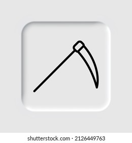 Scythe simple icon. Flat desing. Neumorphism design.ai