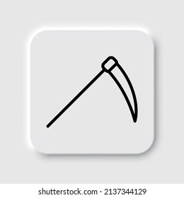 Scythe simple icon. Flat desing. Neumorphism design.ai