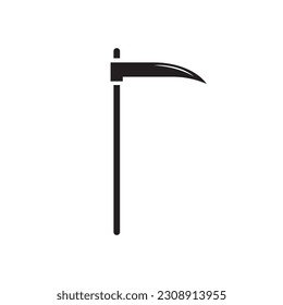 Scythe vector icon. Scythe flat sign design. Scythe symbol pictogram. UX UI icon