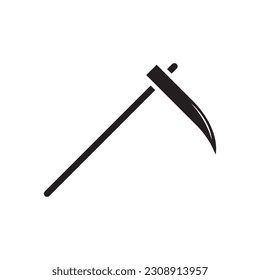 Icono del vector. Diseño de señas planas. Pictograma con símbolo Scythe. icono de interfaz de usuario de UX