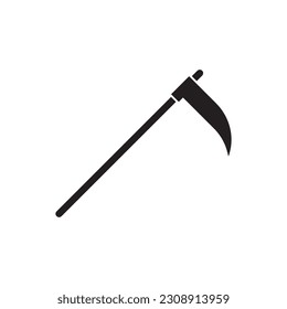 Scythe vector icon. Scythe flat sign design. Scythe symbol pictogram. UX UI icon