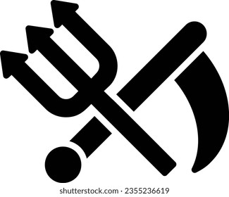 Scythe Vector Icon Glyph Style