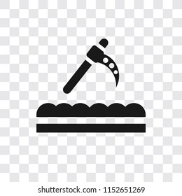 Scythe vector icon isolated on transparent background, Scythe logo concept