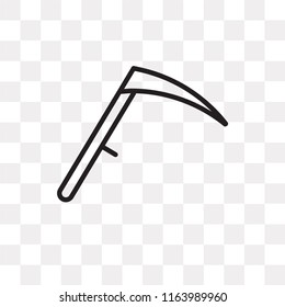 Scythe vector icon isolated on transparent background, Scythe logo concept