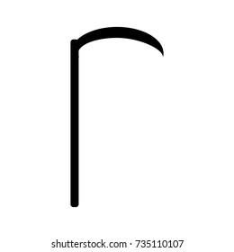 Scythe vector icon isolated on white background