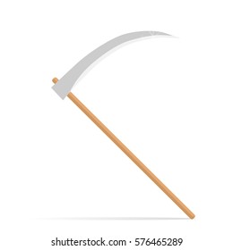 Scythe. Vector illustration. Flat design.