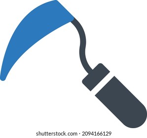 scythe vector illustration isolated on a transparent background. glyph vector icons for concept or web graphics.