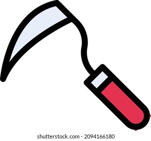scythe vector illustration isolated on a transparent background. stroke vector icons for concept or web graphics.