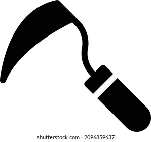 scythe vector illustration isolated on a transparent background. glyph vector icons for concept or web graphics.