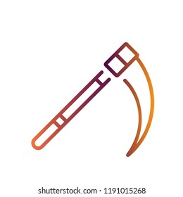 A scythe vector illustration in line gradient design