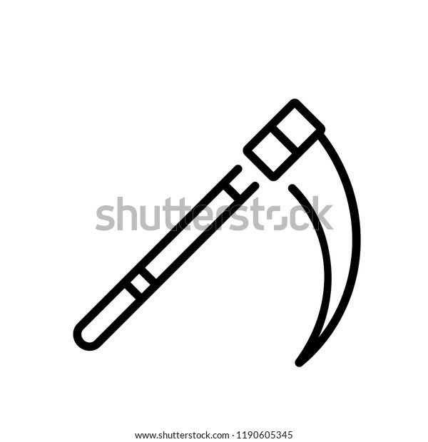 Scythe Vector Illustration Line Stroke Design Stock Vector