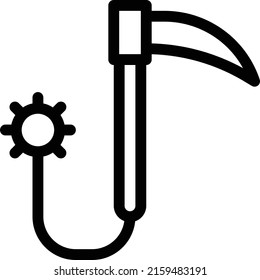 Scythe Vector Illustration auf transparentem Hintergrund. Hochwertige Symbole. Dünne Vektorsymbole für Konzept und Grafikdesign.