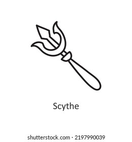 Scythe Vektorgrafik Symbol Design Illustration. Halloween-Symbol auf weißem Hintergrund EPS10-Datei