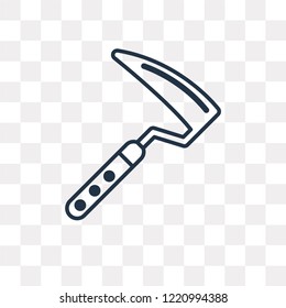 Scythe vector outline icon isolated on transparent background, high quality linear Scythe transparency concept can be used web and mobile