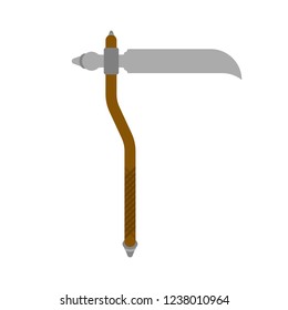 Scythe weapon isolated. Old medieval weapon for warriors.
