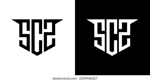 SCZ letter logo design with white background in illustrator, vector logo modern alphabet font overlap style, calligraphy designs for logo, Poster, Invitation, etc.