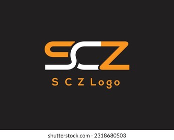 SCZ letter monogram logo design vector. color with yeloo and with logo design in illustration. Vector logo, calligraphy designs for logo, Poster, Invitation, etc.