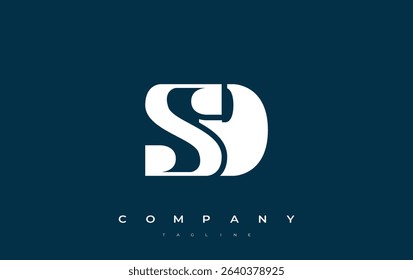 SD Abstract Geometric Logo Design. Modern and elegant logo design with simplistic typography elements, showcasing branding excellence.