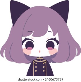 (SD Anime styleKemonomimi) cute, cartoon, anime, cat ears, neco, sd, kemonomimi, girl001 svg