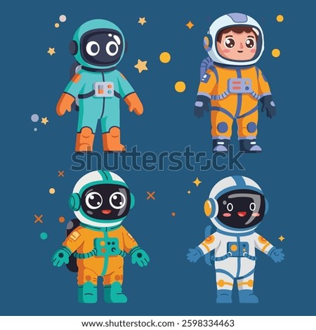 SD astronaut character collection illust