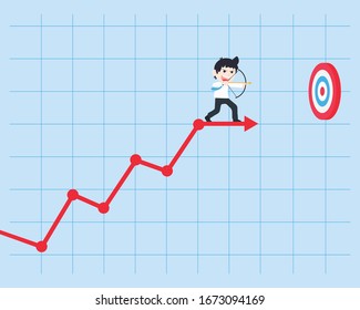 SD Business Man Hold the bow and aim at the highest target. When You have a good business plan, be ready to go to the goal