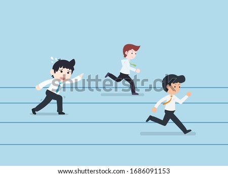 SD Business Man Running in competition Without a good business plan, it will lose. Prepare a bad business plan, we will be at a disadvantage in the competition.