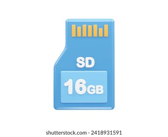  Sd card 16gb icon 3d illustration rendering element