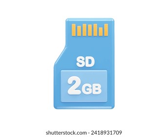  Sd card 2gb icon 3d illustration rendering element