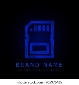 Sd card blue chromium metallic logo
