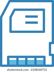 Sd Card Blue Icon - Single Icon, Vector