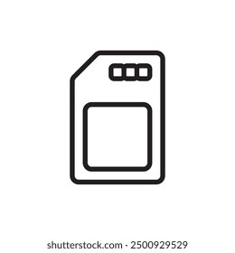 SD card camera, phone, cellular flat icon vector illustration, outline style, simple design. 