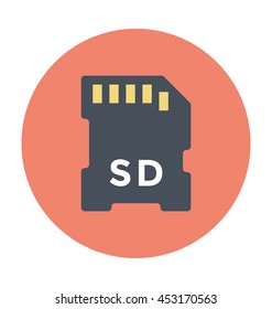 SD Card Colored Vector Icon