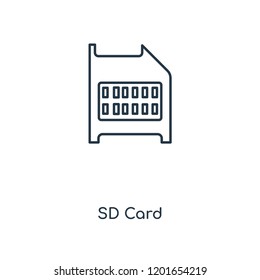 SD Card concept line icon. Linear SD Card concept outline symbol design. This simple element illustration can be used for web and mobile UI/UX.