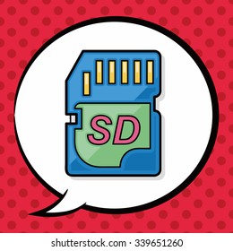 SD card doodle, speech bubble