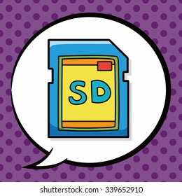 SD card doodle, speech bubble