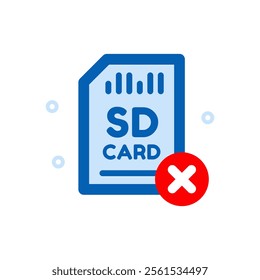 SD card failed to process, not detected. Graphic elements for user interface pages, infographics, icons, apps, etc