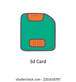 SD Card Filled outline Icon Design illustration. Media Control Symbol on White background EPS 10 File