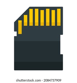 sd card flat clipart vector illustration