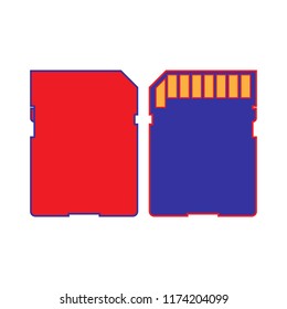 sd card flat icon on a white background. vector illustration design.