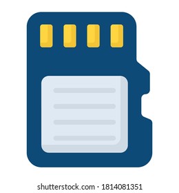 SD card flat icon , photography and digital art flat vector design