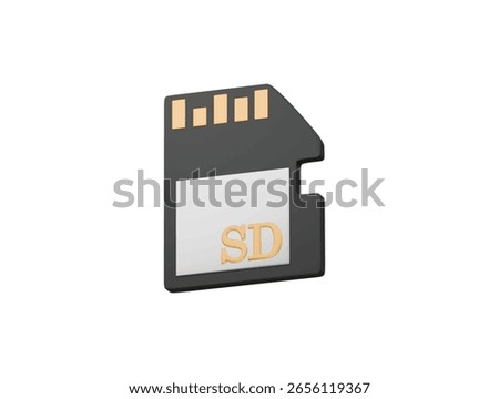  sd card icon 3d illustration render