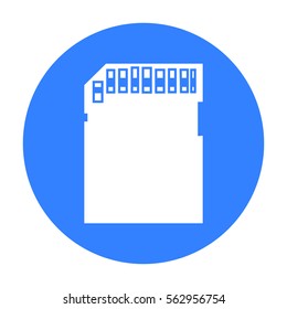SD card icon in black style isolated on white background. Personal computer symbol stock vector illustration.
