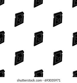 SD card icon in black style isolated on white background. Personal computer accessories symbol stock vector illustration.