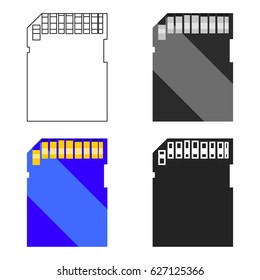 SD card icon in cartoon style isolated on white background. Personal computer symbol stock vector illustration.